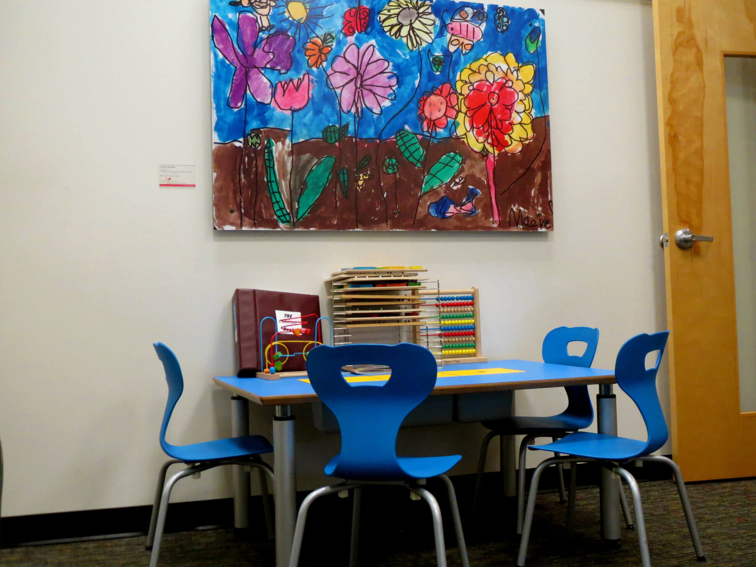 A photo of child size table and chairs at Safe Shores